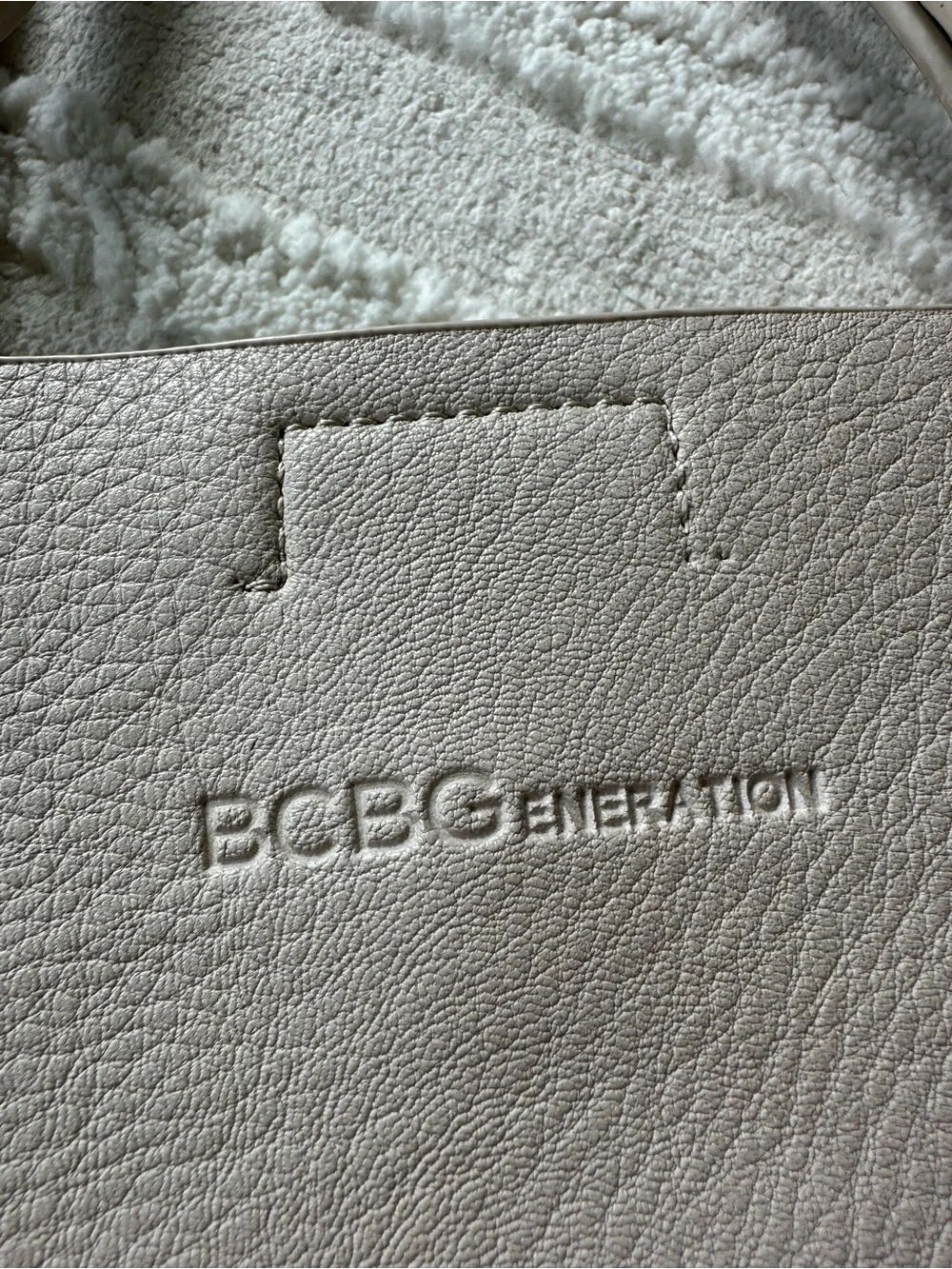 BCBGeneration | Pebbled Beige Faux Leather Tote